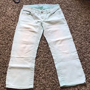 Mint crop jeans
